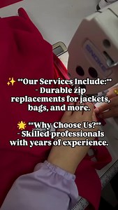 ✨ **Our Services Include:** - Durable zip replacements for jackets,...
