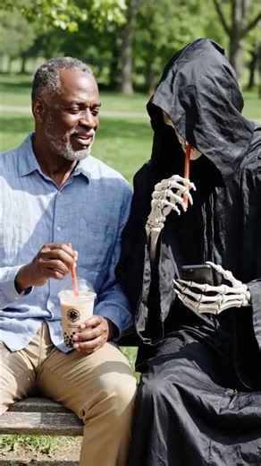 The Grim Reaper's Bubble Tea Break #entertainment #funny #shorts