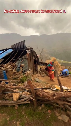 No Safety, Just Courage in Rural Nepal 🇳🇵 #VillageLife #Survival