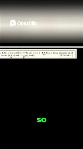 Linear Combination: Can We Write Vector?
