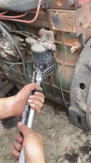 process of removing the engine oil filter