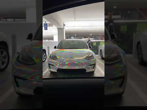 Holographic Silver Tesla Model 3 - Coolest Looking
