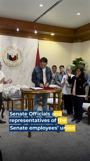 Senate President Francis "Chiz" G. Escudero demonstrated his support for an equal and fair promotion process for Senate employees by signing the policy order on the 2024 Senate Secretariat Merit, Selection, and Promotion Plan (SSMSPP). At a simple ceremony held Monday, July 1, 2024, Escudero emphasized that the new policy would establish a clear and standardized selection process to ensure that every Senate personnel has a fair and equal opportunity for promotion. #SenatePH #PhilippineSenate #Se