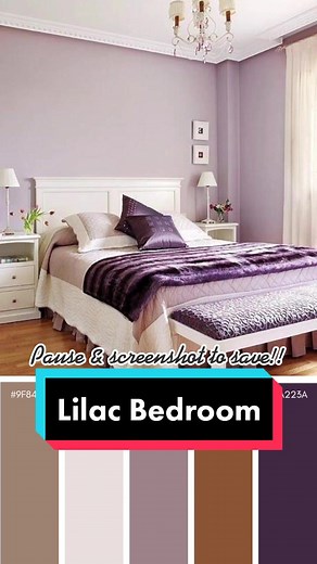 Lilac bedroom colour palette 💜Pause & screenshot to save the colour codes.#colorinspo #colorpalette #colourpalette #colorpaletteinspiration #colourpaletteinspiration #aestheticpalette #colouraesthetic #aestheticcolors #colourscheme #bedroomcolors #bedroominspo #colorscheme #colourideas #homedecorinspo #homedecoruk #ukhomeaccount #homeaccountuk #homebloggeruk #lilac #purple #purpledecor #purplebedroom #purpleroom