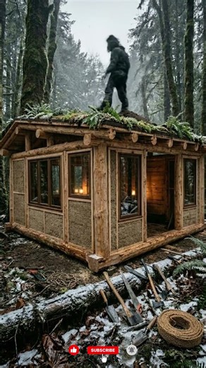 👉 “Blizzard Hit… He Had Seconds to Survive ❄️🏃‍♂️” #SurvivalCabin #BlizzardSurvival #Timelapse