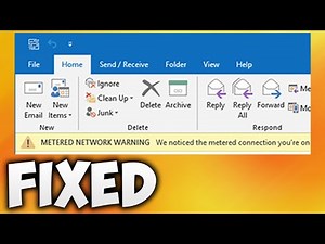 How to Fix Microsoft Outlook Metered Network Warning - Metered Network Warning Outlook