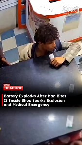 A bizarre incident left bystanders shocked after a man reportedly bit into a battery while killing time inside a shop. According to witnesses, the battery exploded almost instantly, sending flames into his mouth and turning a moment of boredom into a serious medical emergency. The fire erupted within seconds, prompting immediate panic among onlookers. No clear motive has been identified beyond boredom, curiosity, and poor risk judgment. The man required urgent medical attention. Authorities have