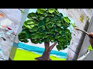 Easy Painting Ideas Texture Art | Impasto Painting Tutorial (Voiceover)