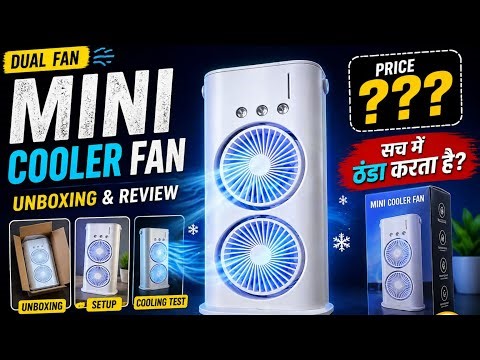 Mini Cooler Fan Unboxing & Full Review ❄️| Dual Fan Portable AC? Setup, Cooling Test & Honest Review