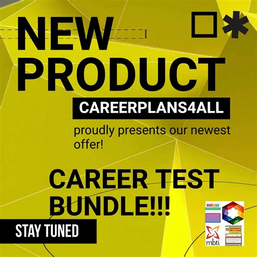 Our newest product release!!! Our new Career Test Bundle provides most valid, reliable and researched career interest, personality and skills assessment tests!!! The bundle helps you see if your interests capabilities = a good fit. Our top career-assessment tests have been researched and evaluated for validity & reliability. Learn more !!!! https://www.careerplans4all.com/bundle | Career Exploration Made Simple