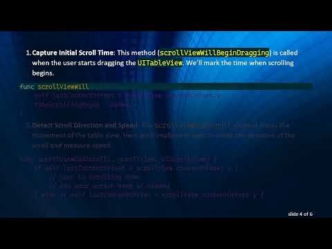 Control Function Execution Based on UITableView Scroll Speed in Swift