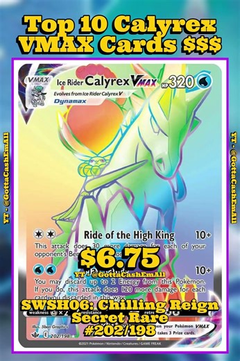 Top 10 RAREST Calyrex VMAX Pokémon Cards! ❄️✨ (Most Valuable Calyrex VMAX Cards) #pokemon #top10