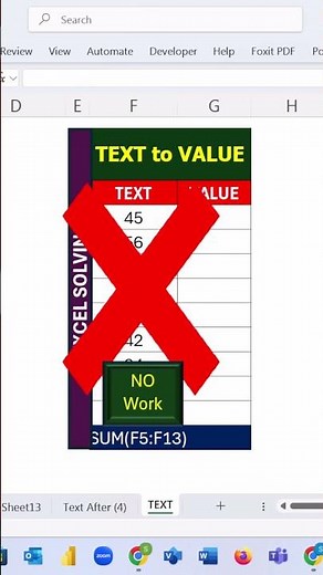 Convert Text to Value! #excel #excelformula #excelshorts #exceltricks #exceltips #tricks #tips