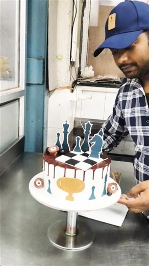chess theme photo and fondant cream decorating cake ideas