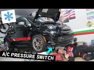 FIAT 500 AC PRESSURE SWITCH LOCATION REPLACEMENT, FIAT 500 ABARTH TRUBO AIR CONDITIONER PRESSURE SWI