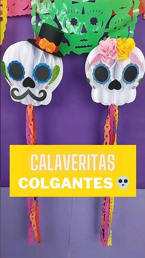 Hanging skulls to decorate the Day of the Dead #dayofthedead #crafts