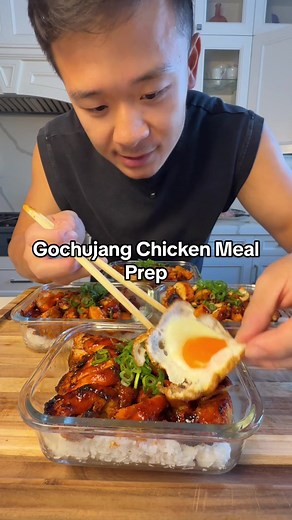 One of my favourite ways to meal prep for the week. Full recipe link in my bio #mealprep #gochujang #chicken