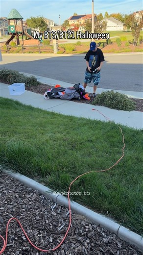 We finally had time to get my BT21 inflatables up and carve the pumpkins, just in the nick of time! The best part of all of this is that I was able to get both BT21 inflatables for like more than half off each because they were both purchased after Halloween in the previous years ☺️. #bts #bangtan #btsarmy #bt21 #kpop | Charlene Taylor