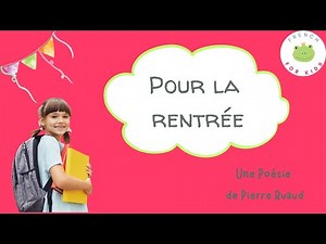 Pour la rentrée, une poésie de Pierre Ruaud
