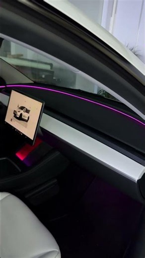 Dynamic RGB wraparound ambient lighting for Model 3 & Model Y (2021–2024) #tesla