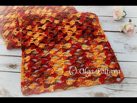 How to Crochet Lacy Shells Scarf, Very Easy, Variegated Yarn, Crochet Video Tutorial