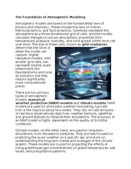 Atmospheric Modeling Environment Worksheet for SubPlan & Homework