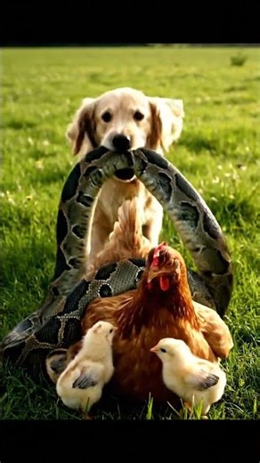 dog fights python to protect chickens #wildlife #wildliferescue #animals