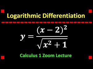 Logarithmic Differentiation ❖ y = (x - 2)^2/sq rt(x^2 + 1) ❖ Calculus 1