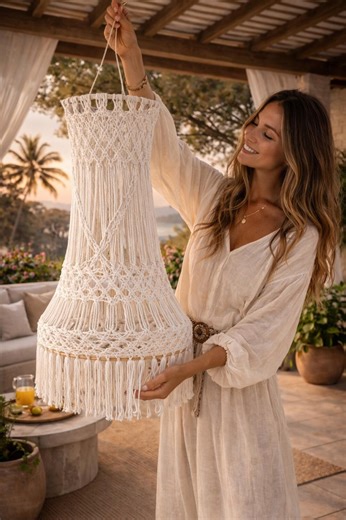 Macrame Chandelier Pattern PDF, Large Macrame Lamp Tutorial, Boho Macrame Hanging Light Pattern, DIY Macrame Pendant Lamp, Digital Download - Etsy