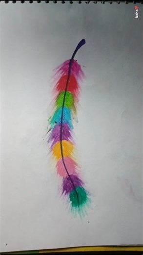 How to draw colourful feather 🪶#art #youtubeshorts #howtodraw #feather