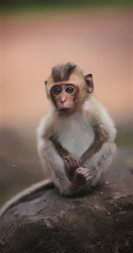 Adorable Young Monkey Scratches Ear And Looks Curious In Jungle Setting