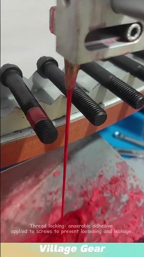 Thread locking: anaerobic adhesive applied to screws to prevent loosening and leakage.