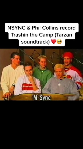 Nsync & Phil Collins Recording 'Trashin the Camp' for Tarzan Soundtrack