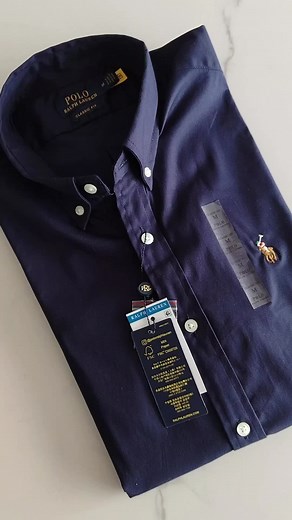 ✨Camisa polo azul noche manga larga . Una prenda y color que debes tener en tu armario.. 🛍️