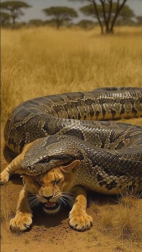 “Python vs Lion: The Most Insane Wildlife Moment Ever Caught #shorts #wildlife #python #trending