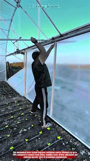 Not Manual Greenhouse Vent Opening Using Mechanical Lever System