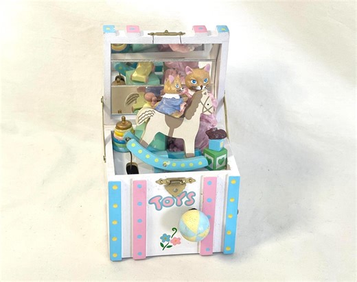 Vintage Wooden Music Box From 1998 - Enesco - Ts a Small World Toyland - Toy Box - Nostalgic Heirloom - Pastel Colors - Collector's Item - Etsy Canada