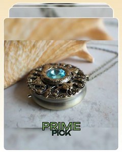 Turquoise Crystal Music Box Locket