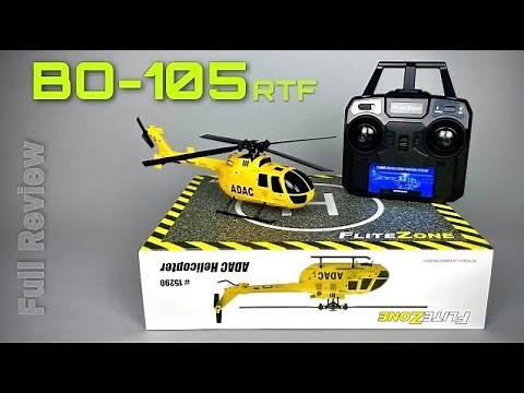 FLITEZONE Scale RC BO-105 Electric ADAC Helicopter RTF with autostart/landing function | full review