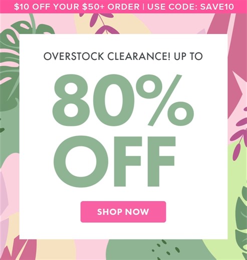 OVERSTOCK SALE 🛍️✨🌴 Shop your favorites up to 80% OFF get $10 OFF your $50 order with code: SAVE10 ➡️ https://bit.ly/2mOLp7 | Marleylilly - Monogrammed Gifts
