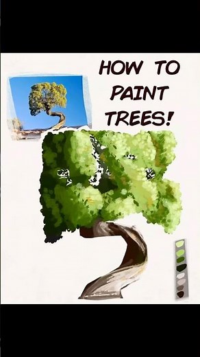 🌳Master the art of rendering trees! In this tutorial.🎨Watch till the end. #ArtTutorial #DigitalArt