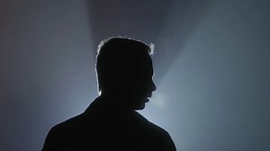 The Man Look Up Against Background Of Bright Stock Footage SBV-311319847 - Storyblocks