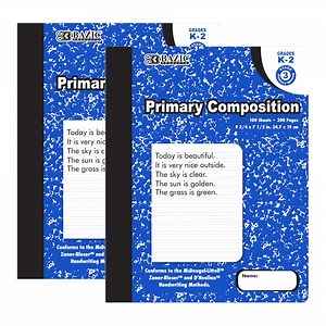 BAZIC Primary Journal Composition Book Blue Marble, 100 Sheet Grades K- 2, 4-Pack