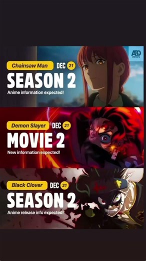 #anime #animeupdate #chainsawman #demonslayer #blackclover #animenews #animehype