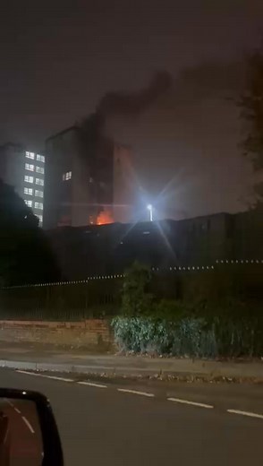 Fire in Huyton. Rumours on another post kids have been firing rockets at the flats. Hope everyone is safe 🙏 | Life In Liverpool