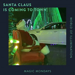 Santa Claus is coming to town! Join us at World of Illumination on Magic Mondays throughout the month of December, where Santa himself will be there live and in person. There’s no better way to bring on the Merry! #holidaylightshow #christmaslights #lightshow #worldofillumination #christmasmagic #DriveThru #MagicMondays | World Of Illumination