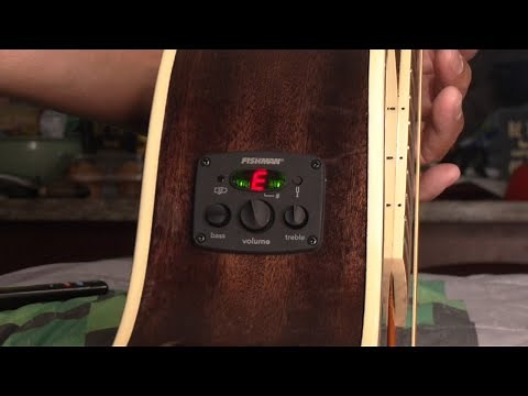 How To Use A Fishman Built in Guitar Tuner On A Fender Acoustic / Electric Guitar