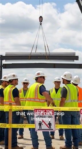 ⚠️ Never stand under a crane load.