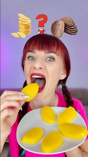 Gummy Chips VS Chocolate Chips Challenge #eating