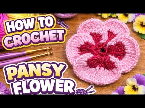 ✨ Crochet Pansy Flower Tutorial 🌸 Easy 3D Crochet Flower for Beginners | Step-by-Step